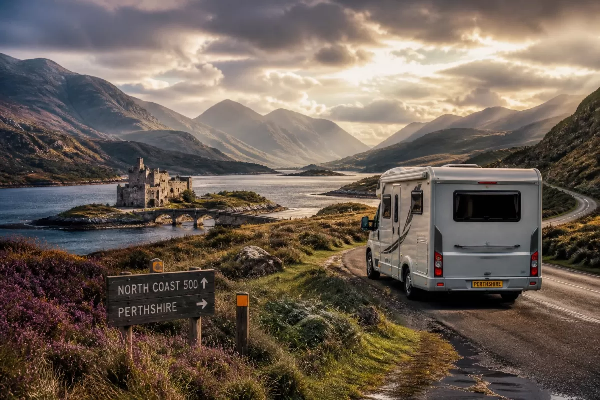 Professional header image for step-by-step guide: Schottland Rundreise mit dem Wohnmobil in 14 Tagen: Die o...