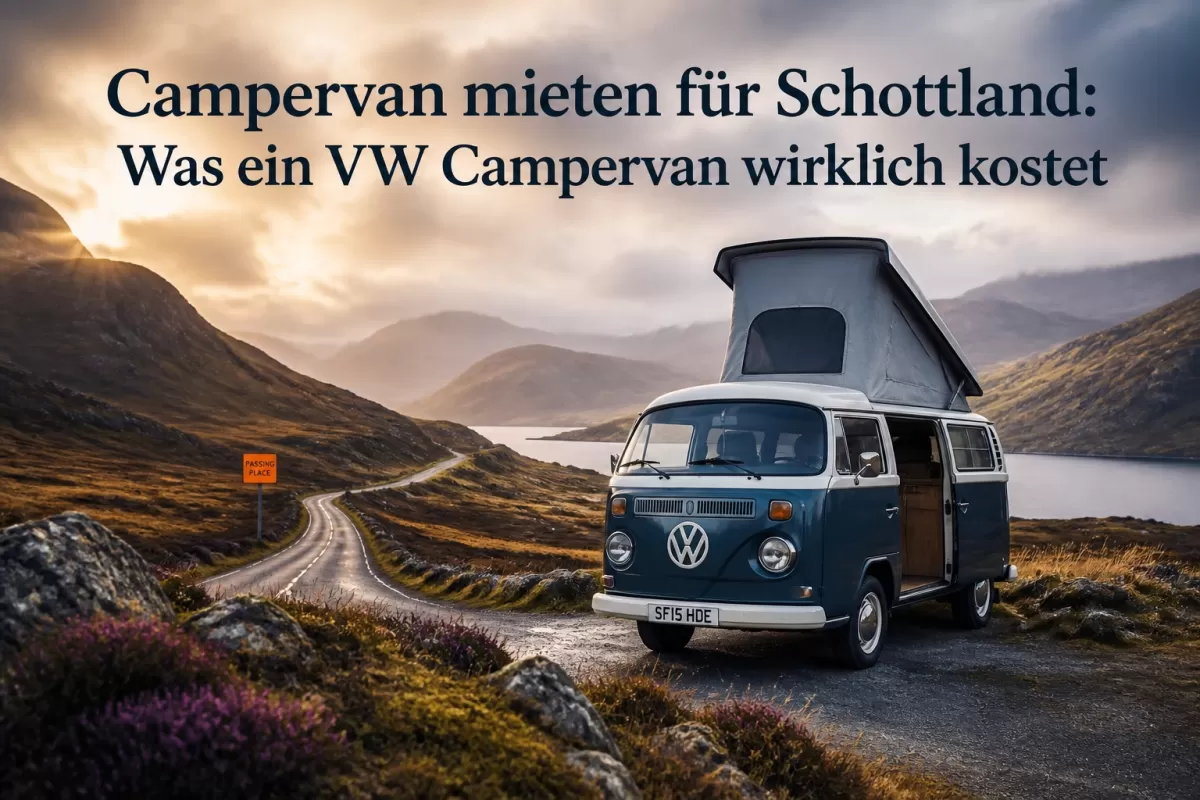 Professional header image for industry analysis: Campervan mieten für Schottland: Was ein VW Campervan wir...